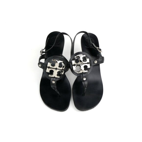 Tory Burch Shoes - Tory Burch Black Leather Sandals Heels Size 8.5M